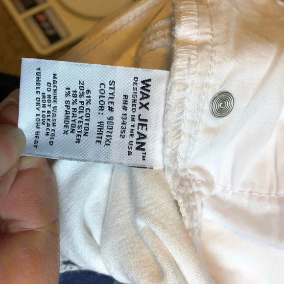 Wax Jeans Mid Rise Distressed skinny white women Plus Size 20 Pockets - Picture 8 of 12